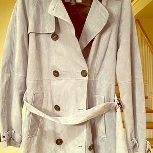 Neiman Marcus Exclusive Suede Trench coat